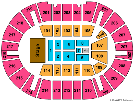 NIU Convocation Center End Stage Seating Chart